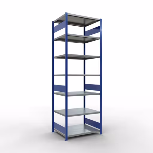 Figuur nr. 15 van het artikel basisrek, legplank, insteeksysteem MULTIplus330, 3000 x 1000 x 800 mm, 7 legborden, lengtestangen, RAL 5010 gentiaanblauw/verzinkt uit de insteeksysteem productgroep van Schulte Lagertechnik.