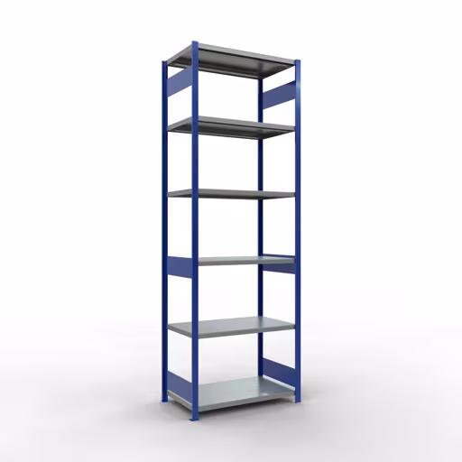 Figuur nr. 15 van het artikel basisrek, legbord, insteeksysteem MULTIplus250, 3000 x 1000 x 600 mm, 7 legborden, lengtestangen, RAL 5010 gentiaanblauw/verzinkt uit de insteeksysteem productgroep van Schulte Lagertechnik.