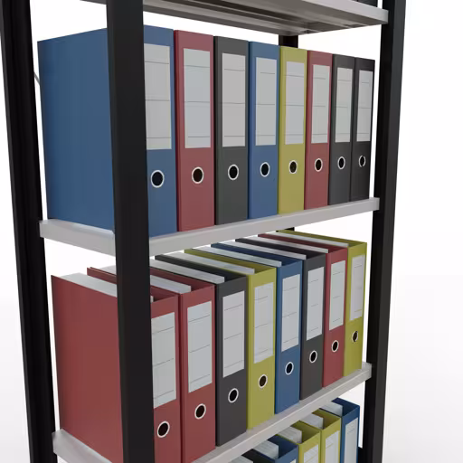 Extra afbeelding van het artikel Basisplank, kantoorrek, insteeksysteem MULTIplus85, 1800 x 750 x 300 mm, 5 planken, dwarsschoor, zonder aanslaglijst, zwart/lichtgrijs uit insteeksysteem