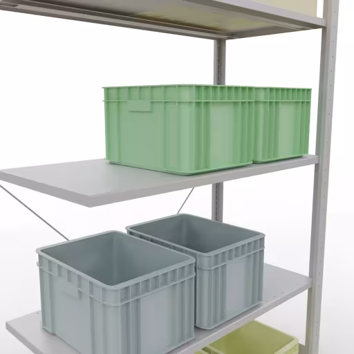 Figuur nr. 7 van het artikel aanbouwrekken, legbordstellingen, insteeksysteem MULTIplus150, 2000 x 1000 x 500 mm, 5 legborden, RAL 7035 lichtgrijs uit de productgroep insteeksysteem van Schulte Lagertechnik