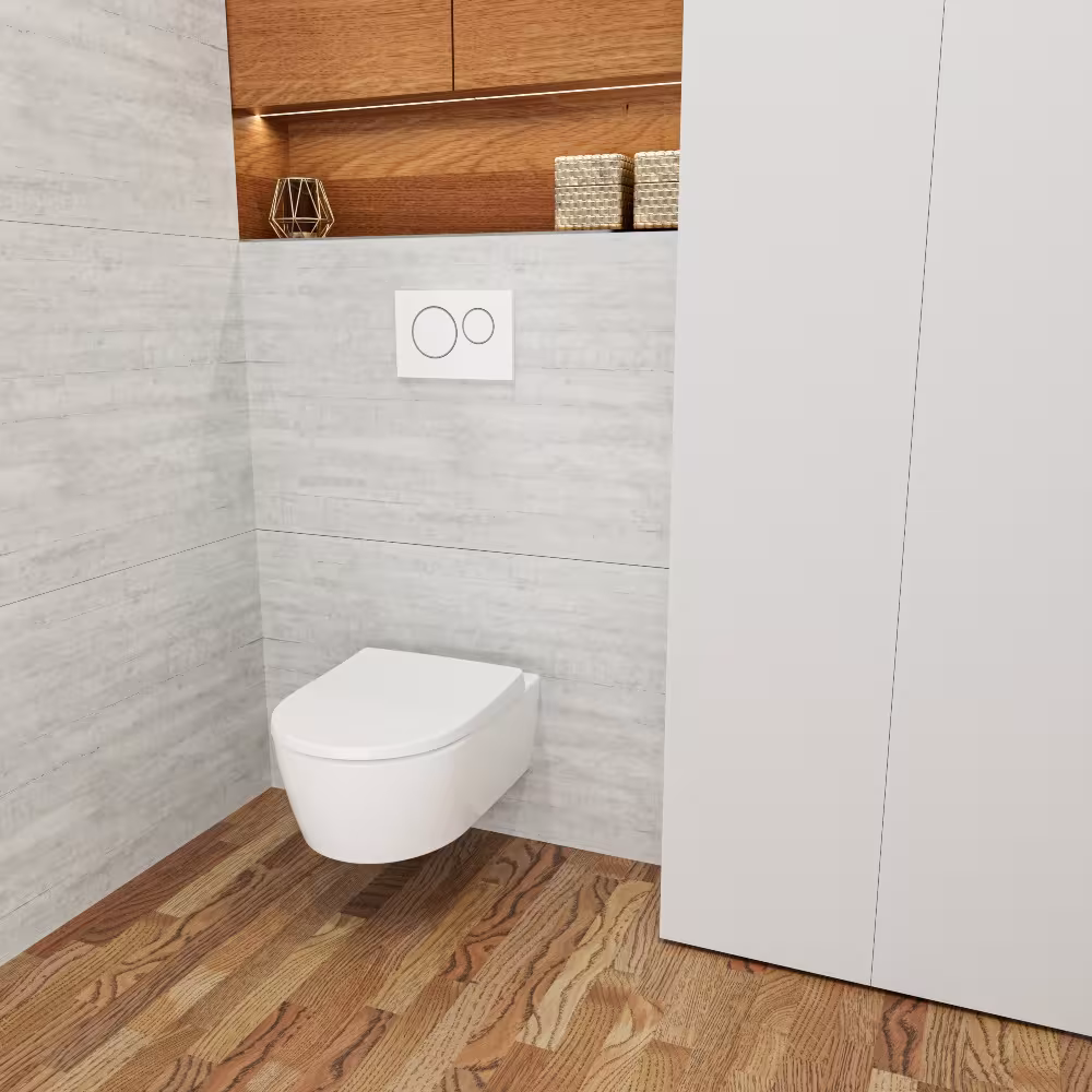 Figuur nr. 18 van artikel toiletbril D450 D-vorm wit met softclose-mechanisme voor onder andere Geberit Icon en 4U uit de productgroep badkamerkeramiek van het merk LUVETT