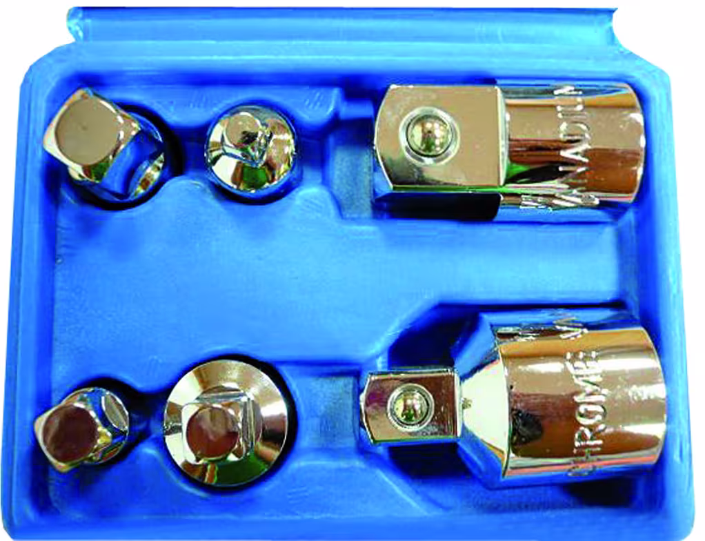 Adapterset, 6 stuks 1/4" naar 3/8" - 3/8" naar 1/4" 3/8" naar 1/2" - 1/2" naar 3/8" 1/2" naar 3/ 4" - 3/4" tot 1/2", dopsleutelsets en losse onderdelen, art.nr. 4259