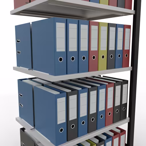 Figuur nr. 9 van het artikel aanbouwrekken, kantoorrekken, insteeksysteem MULTIplus150, 1800 x 750 x 600 mm, 5 planken, lengtestangen, met middenaanslag, zwart/lichtgrijs uit de productgroep kantoorrekken van Schulte Lagertechnik.