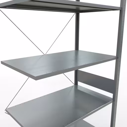 Aanbouwrekken, rekken, insteeksysteem MULTIplus150, 3000 x 1000 x 600 mm, 7 legborden, kruisschoor, verzinkt van Schulte Lagertechnik uit het assortiment insteeksysteem
