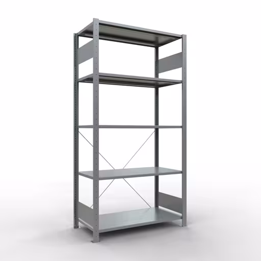 Basisplank, legbord, insteeksysteem MULTIplus150, 2000 x 1000 x 500 mm, 5 legborden, verzinkt - Expressline van Schulte Lagertechnik uit de categorie insteeksysteem