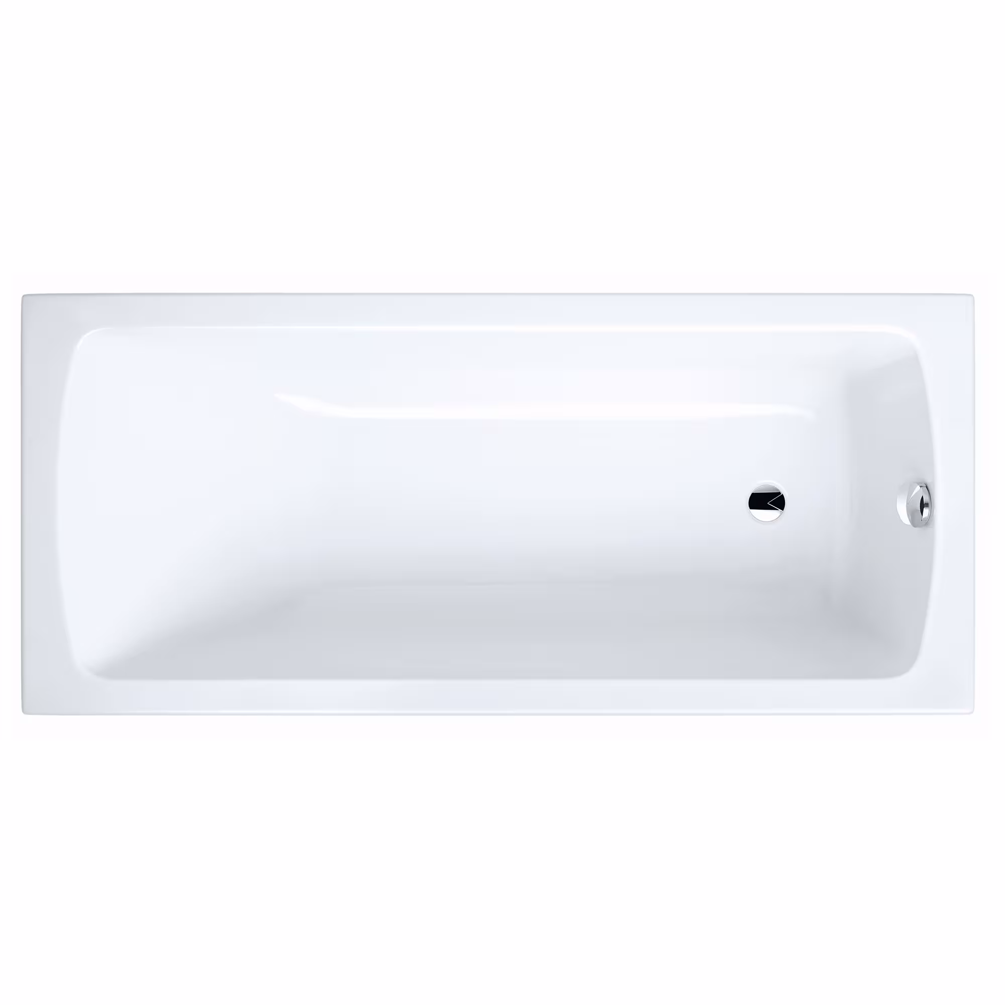LUXOR acryl rechthoekig ligbad 170 cm x 75 cm x 48 cm wit, afvoer op het voetengedeelte van sanicomfort LUXOR badkuipen, acryl badkuipen, art.nr. 1774247