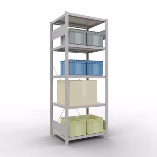 Figuur nr. 14 van het artikel basisplank, legbord, insteeksysteem MULTIplus250, 2000 x 750 x 600 mm, 5 legborden, kruisschoor, RAL 7035 lichtgrijs uit de productgroep insteeksysteem van Schulte Lagertechnik.