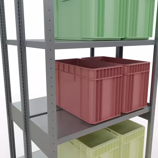 Productafbeelding nr. 12 van het artikel basisplank, dubbele plank, legplank-insteeksysteem MULTIplus250, 3000 x 1000 x (2x400) mm, 2x7 legborden, verzinkt uit het assortiment legbordstellingen van het merk Schulte Lagertechnik
