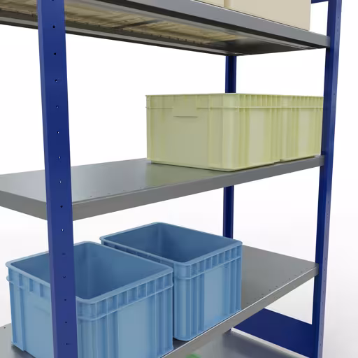 Figuur nr. 8 van het artikel basisrek, legplank-insteeksysteem MULTIplus250, 2000 x 1300 x 500 mm, 5 legborden, RAL 5010 gentiaanblauw/verzinkt uit de productgroep insteeksysteem van het merk Schulte Lagertechnik.