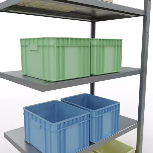 Aanbouwrekken, rekken, insteeksysteem MULTIplus250, 2000 x 1000 x 600 mm, 5 legborden, lengtestangen, verzinkt van Schulte Lagertechnik uit het assortiment insteeksysteem