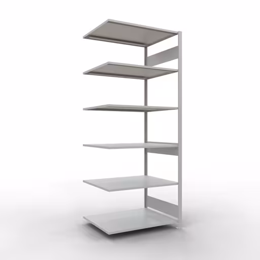 Aanbouwrek, stelling, insteeksysteem MULTIplus150, 2500 x 1000 x 800 mm, 6 legborden, RAL 7035 lichtgrijs van het merk Schulte Lagertechnik uit het assortiment insteeksysteem