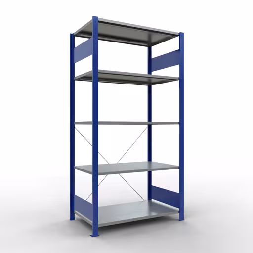 Basisplank, legbord, insteeksysteem MULTIplus150, 2000 x 1000 x 600 mm, 5 legborden, RAL 5010/verzinkt van het merk Schulte Lagertechnik uit het assortiment insteeksysteem