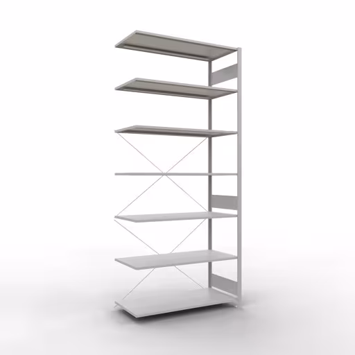 Insteeksysteem opzetplank 3000x1300x600 mm, type 150 kg, lichtgrijs van Schulte Lagertechnik Insteeksysteem opzetplank 3000x1300x600 mm, type 150 kg, lichtgrijs, opzetplank, art.nr. 32667-130