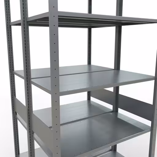 Afbeelding nr. 12 van het artikel basisrek, dubbel legbord, legbordinsteeksysteem MULTIplus150, 3000 x 1000 x (2x500) mm, 2x7 legborden, lengtestangen, verzinkt uit de productgroep legbordstellingen van Schulte Lagertechnik