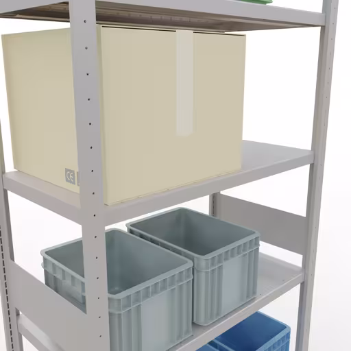 Figuur nr. 13 van het artikel basisrek, legbord, insteeksysteem MULTIplus330, 3000 x 1000 x 500 mm, 7 legborden, lengtestangen, RAL 7035 lichtgrijs uit de productgroep insteeksysteem van Schulte Lagertechnik.