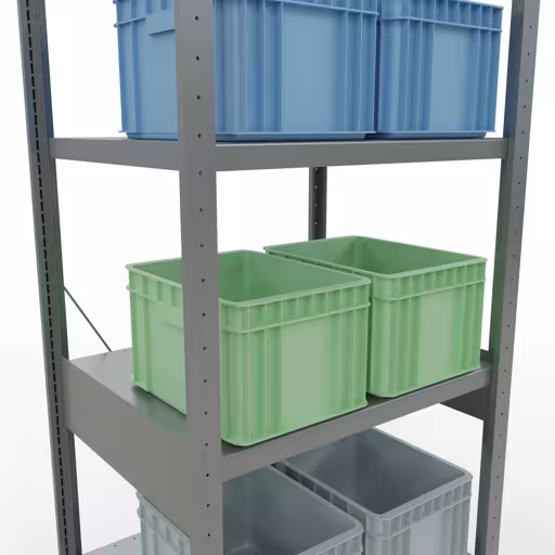 Productafbeelding nr. 12 van het artikel basisplank, legbord, insteeksysteem MULTIplus250, 2500 x 750 x 600 mm (HxBxD), 6 legborden, kruisschoor, verzinkt Figuur nr. 12 van het artikel basisrek, legbord, insteeksysteem MULTIplus250, 2500 x 750 x 600 mm, 6 legborden, kruisschoor, verzinkt uit de insteeksysteem productgroep van Schulte Lagertechnik.