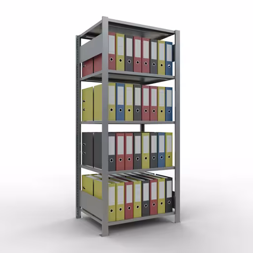 , kantoorrekken, insteeksysteem MULTIplus150, 1800 x 750 x 600 mm, 5 legborden, verzinkt, zonder middenaanslag van Schulte Lagertechnik uit het assortiment kantoorrekken