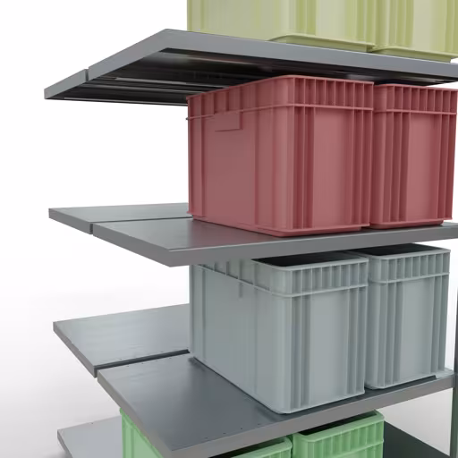 Productafbeelding nr. 14 van het artikel aanbouwplank, dubbele plank, legbord, insteeksysteem MULTIplus250, 2000 x 1000 x (2x600) mm, 2x5 legborden, verzinkt uit het assortiment legborden van het merk Schulte Lagertechnik