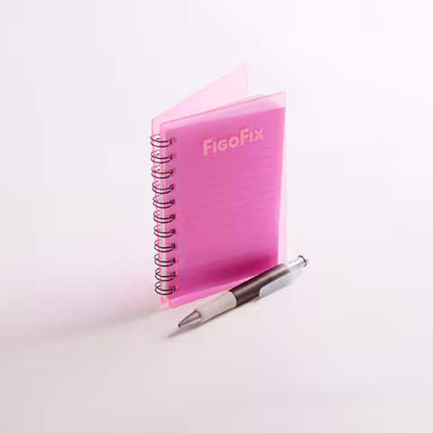 Figofix roze notitieboekje met pen van FigoFix Figofix roze notitieboekje met pen, Figofix roze handgereedschap, art.nr. 166081