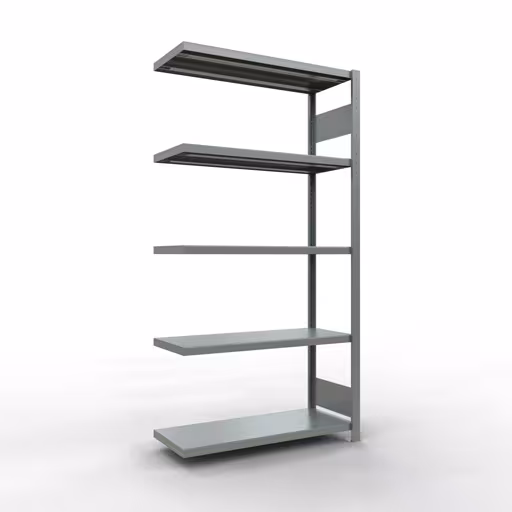 Figuur nr. 13 van het artikel aanbouwrekken, legbordstellingen, insteeksysteem MULTIplus330, 2000 x 1000 x 400 mm, 5 legborden, lengtestangen, verzinkt uit de productgroep insteeksysteem van Schulte Lagertechnik.