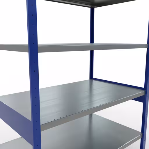 Figuur nr. 12 van het artikel basisrek, legbord, insteeksysteem MULTIplus250, 2500 x 1300 x 800 mm, 6 legborden, lengtestangen, RAL 5010 gentiaanblauw/verzinkt uit de insteeksysteem productgroep van Schulte Lagertechnik.