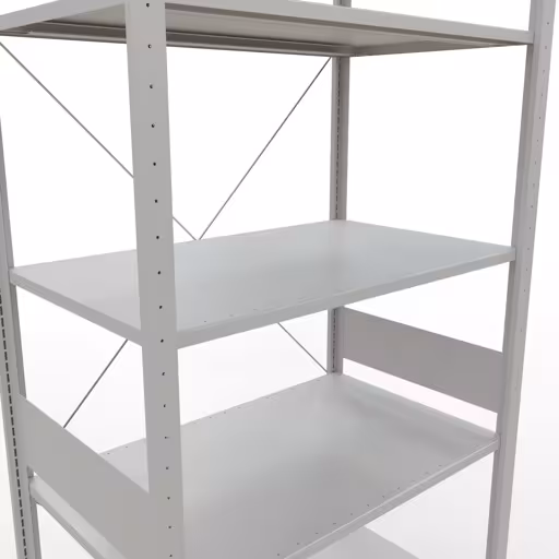 Figuur nr. 12 van het artikel basisplank, legbord, insteeksysteem MULTIplus150, 3000 x 1000 x 600 mm, 7 legborden, kruisschoor, RAL 7035 lichtgrijs uit de productgroep insteeksysteem van Schulte Lagertechnik.
