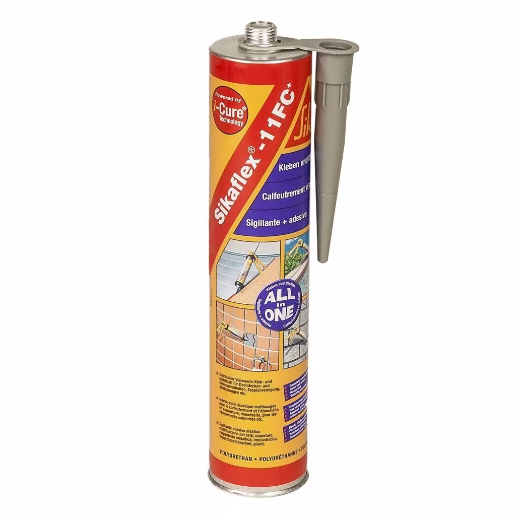UGA Sikaflex 11 FC zwarte cartridge met 300 ml elastische kit, montagemateriaal en gereedschap, artikelnr. 499075600000
