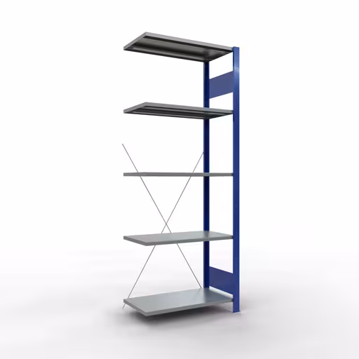 Productafbeelding nr. 11 van het artikel aanbouwplank, legbord, insteeksysteem MULTIplus150, 2000 x 750 x 400 mm, 5 legborden, RAL 5010 gentiaanblauw/verzinkt/verzinkt uit het insteeksysteem-assortiment van Schulte Lagertechnik