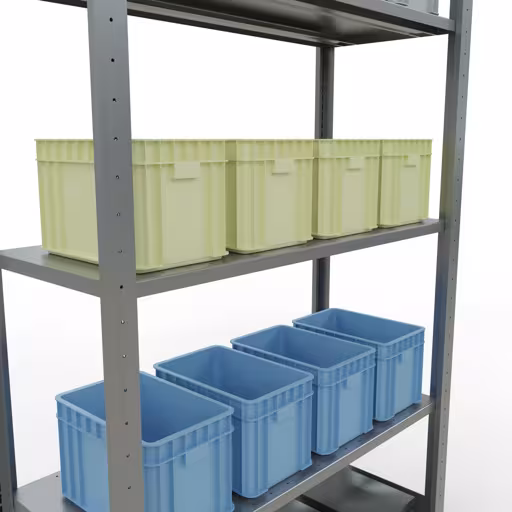 Extra afbeelding van het artikel Basisplank, legplank, insteeksysteem MULTIplus150, 2000 x 1000 x 400 mm, 5 legborden, lengtestangen, verzinkt vanaf basisplank