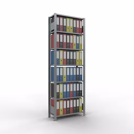 Productafbeelding nr. 13 van het artikel basisplank, kantoorplank, insteeksysteem MULTIplus85, 2300 x 750 x 300 mm, 7 planken, kruisschoor, verzinkt, zonder aanslaglijst Afbeelding nr. 13 van het artikel, kantoorrekken, insteeksysteem MULTIplus85, 2300 x 750 x 300 mm, 7 legborden, verzinkt, zonder aanslaglijst uit de productgroep kantoorrekken van Schulte Lagertechnik