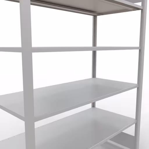 Figuur nr. 7 van het artikel basisplank, kantoorplank, insteeksysteem MULTIplus150, 2000 x 1300 x 600 mm, 6 planken, lengtestangen, zonder middenaanslag, lichtgrijs uit de productgroep kantoorplanken van Schulte Lagertechnik.