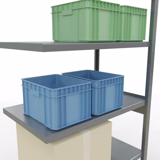 Productafbeelding nr. 15 van het artikel Aanbouwrekken, legborden, insteeksysteem MULTIplus330, 2500 x 1000 x 600 mm (HxBxD), 6 legborden, lengtestangen, verzinkt Afbeelding nr. 15 van het artikel aanbouwrekken, legbordstellingen, insteeksysteem MULTIplus330, 2500 x 1000 x 600 mm, 6 legborden, lengtestangen, verzinkt uit de productgroep insteeksysteem van Schulte Lagertechnik