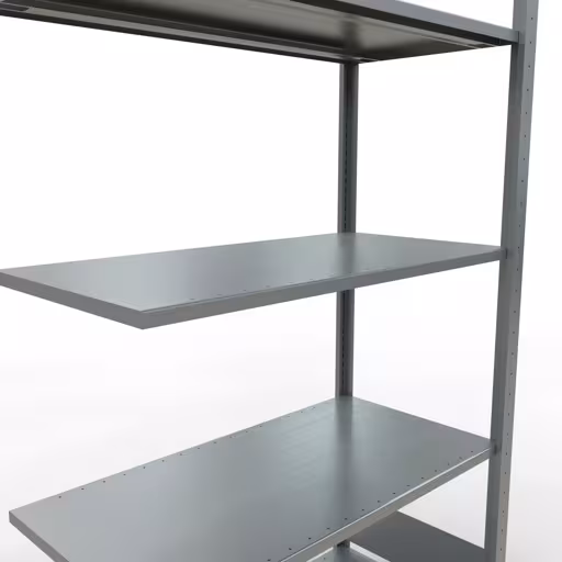 Aanbouwrekken, rekken, insteeksysteem MULTIplus150, 2000 x 1000 x 500 mm (HxBxD), 5 legborden, lengtestangen, verzinkt met artikelnr. 12755-LR Aanbouwrekken, rekken, insteeksysteem MULTIplus150, 2000 x 1000 x 500 mm, 5 legborden, lengtestangen, verzinkt van Schulte Lagertechnik uit de categorie insteeksystemen
