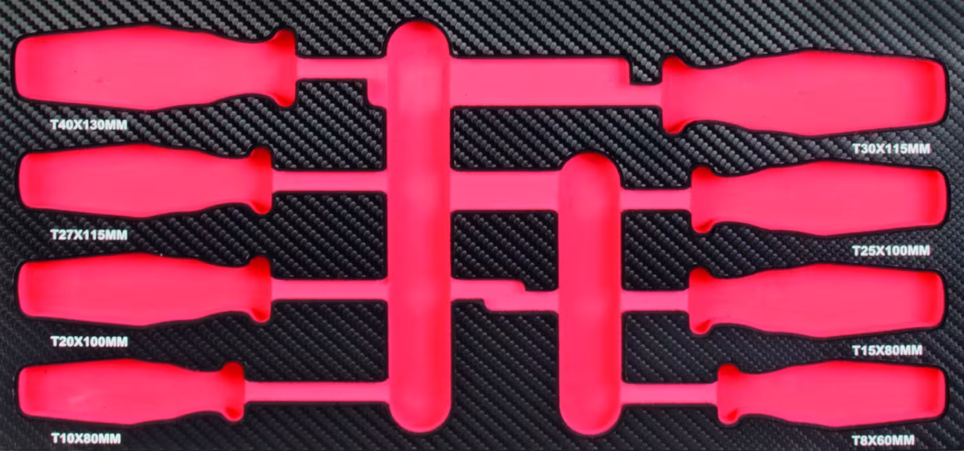 Inzet leeg voor 8 schroevendraaiers TX van PROJAHN Insteekschroevendraaier voor binnen-TX-schroeven, organisatiesystemen & werkplaatswagens, art.nr. 5999-062E