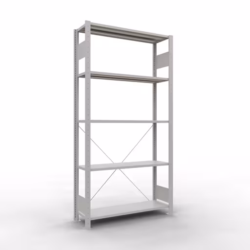 Figuur nr. 12 van het artikel basisplank, legbord, insteeksysteem MULTIplus150, 2000 x 1000 x 300 mm, 5 legborden, kruisschoor, RAL 7035 lichtgrijs uit de productgroep insteeksysteem van Schulte Lagertechnik.