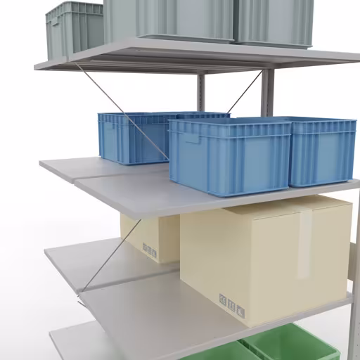 Productafbeelding nr. 7 van het artikel aanbouwplank, dubbele plank, stellingsysteem MULTIplus150, 3000 x 1000 x (2x1200) mm, 2x7 planken, RAL 7035 lichtgrijs uit het assortiment stellingrekken van Schulte Lagertechnik