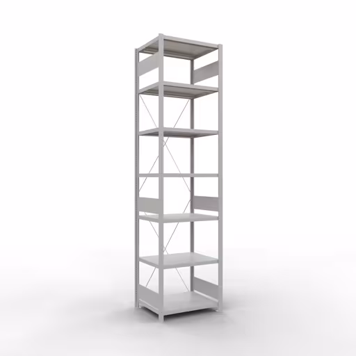 Afbeelding nr. 12 van het artikel basisplank, legbord, insteeksysteem MULTIplus250, 3000 x 750 x 600 mm, 7 legborden, kruisschoor, RAL 7035 lichtgrijs uit de productgroep insteeksysteem van Schulte Lagertechnik