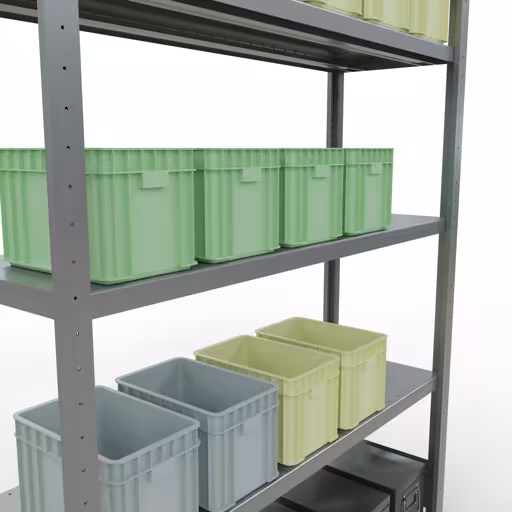 Basisplank, legbord, insteeksysteem MULTIplus250, 2000 x 1300 x 400 mm, 5 legborden, verzinkt van Schulte Lagertechnik uit de categorie insteeksysteem