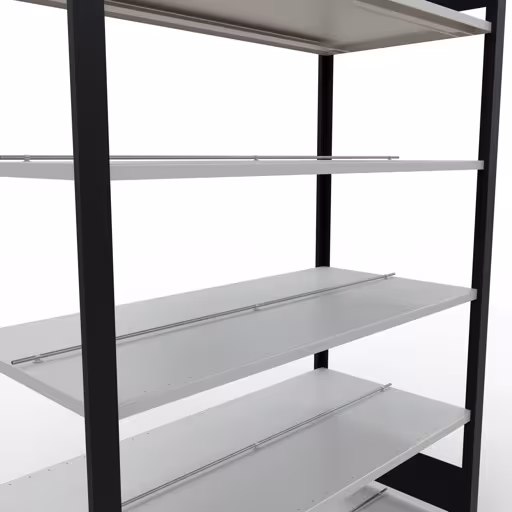 Figuur nr. 13 van het artikel, kantoorrekken, insteeksysteem MULTIplus150, 2000 x 1300 x 600 mm, 6 planken, met middenaanslag, zwart/lichtgrijs uit de productgroep kantoorrekken van Schulte Lagertechnik.