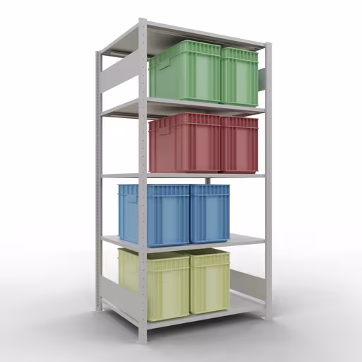 Basisplank, legbord, insteeksysteem MULTIplus150, 2000 x 1000 x 800 mm, 5 planken, RAL 7035 lichtgrijs van Schulte Lagertechnik uit de categorie insteeksysteem