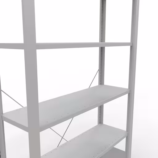 , kantoorrekken, insteeksysteem MULTIplus85, 2000 x 1000 x 300 mm, 6 planken, zonder aanslaglijst, lichtgrijs van Schulte Lagertechnik uit het assortiment kantoorrekken