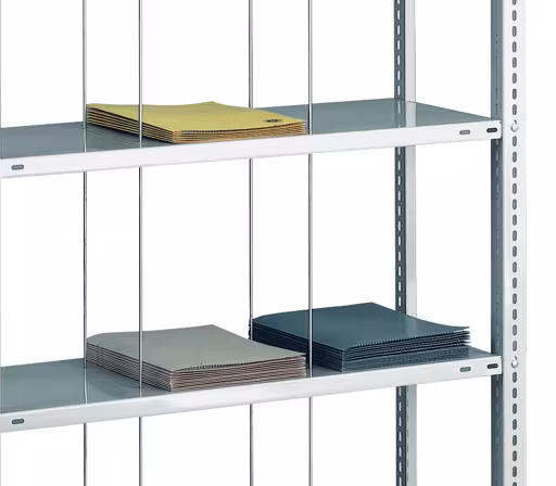 Aanbouwplank, draadstangplank BASIC70, 2300 x 900 x 350 mm, 7 planken, RAL 7035 lichtgrijs uit de categorie draadstangplanken met de GTIN 4004514269355 Aanbouwrek, staafplank met schroefdraad BASIC70, 2300 x 900 x 350 mm, 7 planken, RAL 7035 lichtgrijs van Schulte Lagertechnik uit het assortiment kantoorrekken