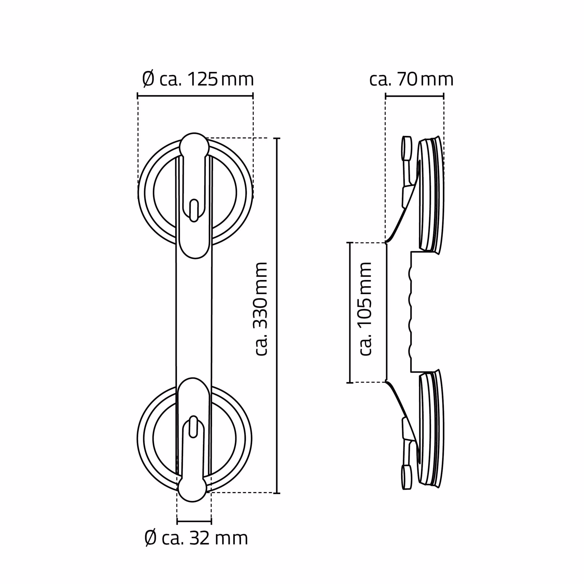 Jim S zuiggreep, glanzend chroom, ABS van Ridder uit de categorie badkamerinrichting & sanitair