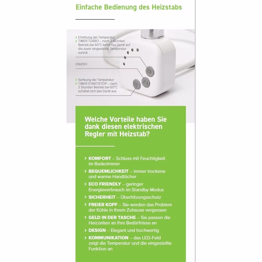 MERT KMX1 Regelaar met verwarmingselement 1000 Watt, wit