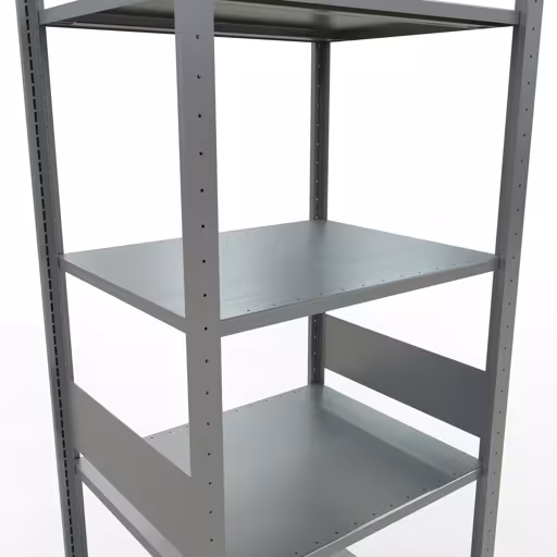 Basisplank, legplank, insteeksysteem MULTIplus150, 3000 x 750 x 600 mm (HxBxD), 7 legborden, lengtestangen, verzinkt uit de categorie basisplanken met de GTIN 4004514280985 Basisplank, legbord, insteeksysteem MULTIplus150, 3000 x 750 x 600 mm, 7 legborden, verzinkt van het merk Schulte Lagertechnik uit het assortiment insteeksysteem