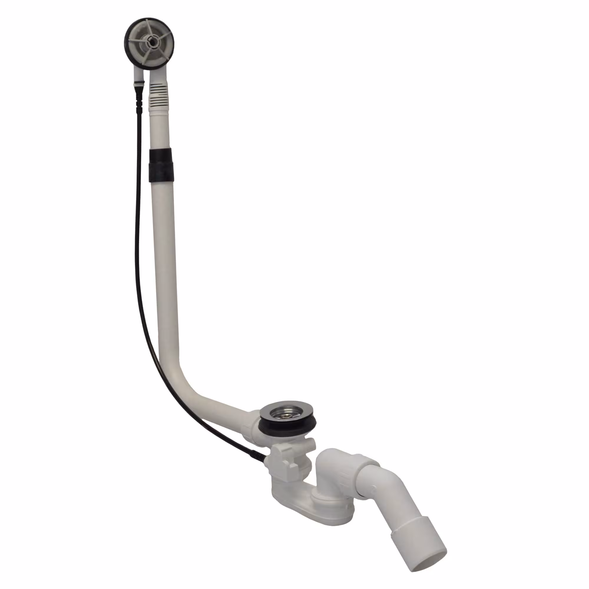 Multiplex afvoer/overloop vlakke uitvoering 33 mm benodigde ruimte achter badkuip zonder kleurset model 6163.1, lange versie van Viega Viega badkuipsets, badpoten en montagetoebehoren, art.nr. 1880110