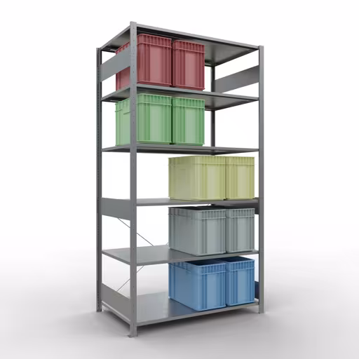 Insteeksysteem basisplank 2500x1300x800 mm, type 150 kg, verzinkt met GTIN 4004514217615 Insteeksysteem basisplank 2500x1300x800 mm, type 150 kg, verzinkt van Schulte Lagertechnik met het artikelnr. 12781-130