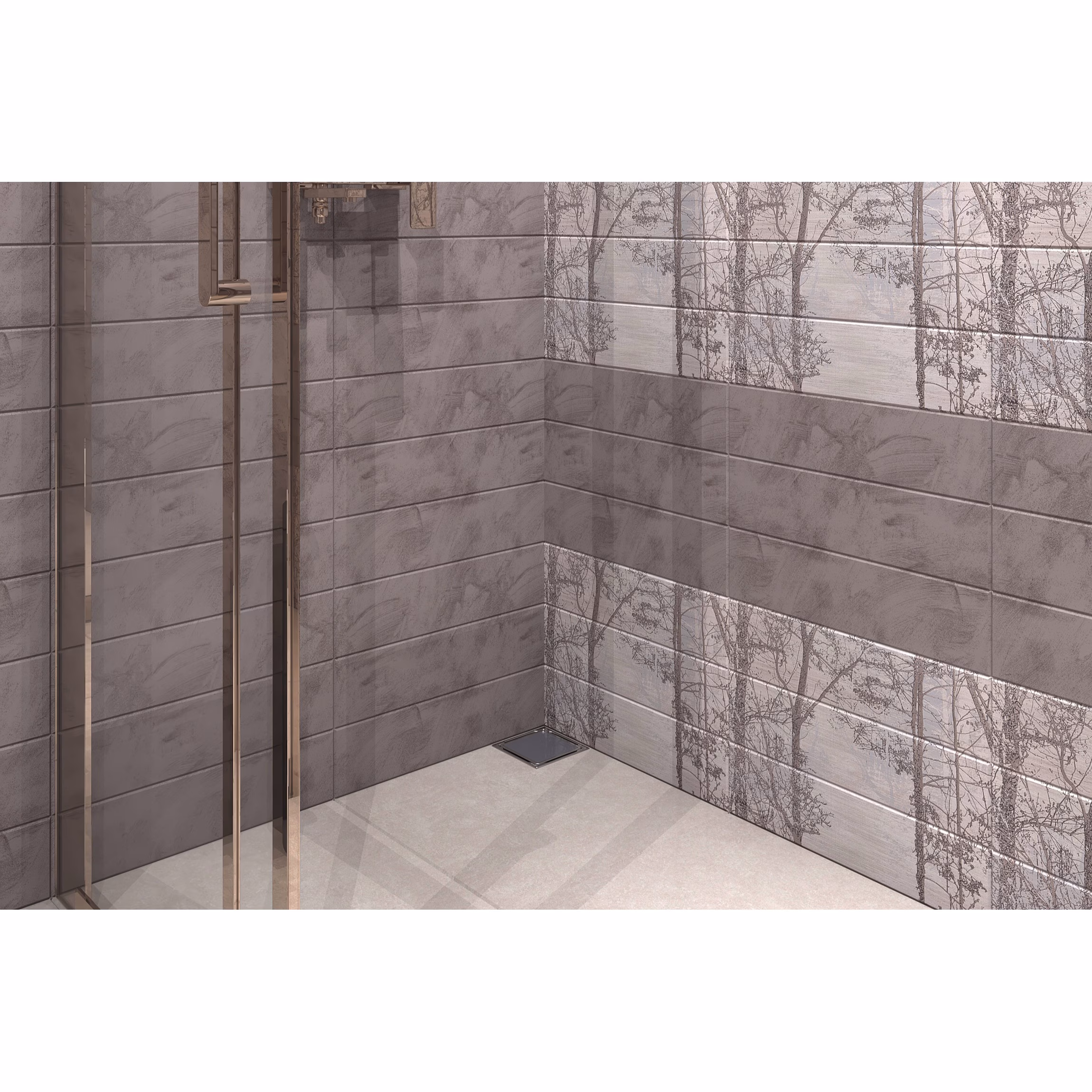 Mert vlakke vloerafvoer met deksel van gehard glas antraciet