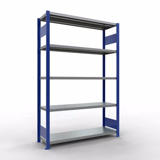 Figuur nr. 12 van het artikel basisrek, legplank, insteeksysteem MULTIplus250, 2000 x 1300 x 400 mm, 5 legborden, RAL 5010 gentiaanblauw/verzinkt uit de productgroep insteeksysteem van het merk Schulte Lagertechnik.