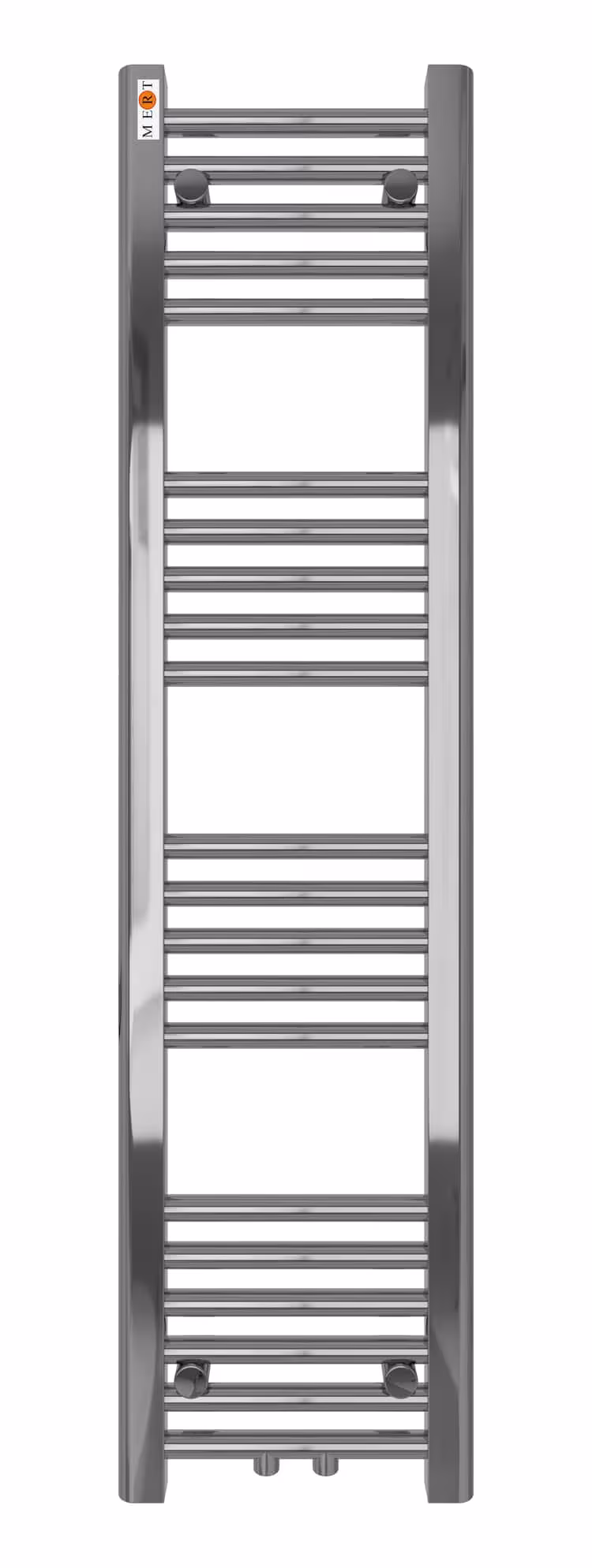 Badkamerradiator chroom recht, middenaansluiting van MERT uit de categorie badkamerradiator